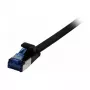 SYNERGY21 CAT6A U/FTP płaski kabel krosowy Superflex RJ45, 15m, czarny, 500MHz, AWG32, TPE