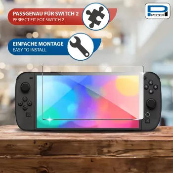 PEDEA Szkło hartowane do Nintendo Switch 2 (2025) - twardość 9H, HD, bez pęcherzyków, krawędzie 2.5D