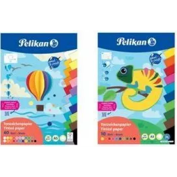 Pelikan Blok papieru konstrukcyjnego DIN A3, 10 arkuszy, 10 kolorów mieszanych, 120 g/m², klejony u góry