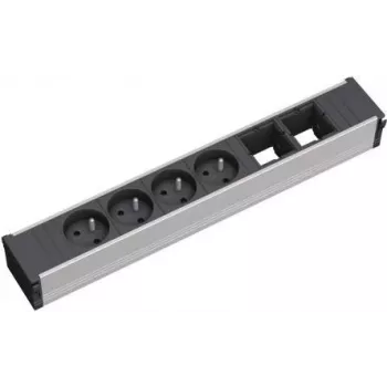 Bachmann CONI 4xUTE 2xABD Listwa zasilająca, 4 uniwersalne gniazda, 2 porty USB do ładowania, czarna