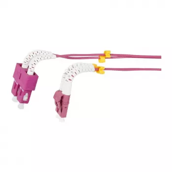 SYNERGY21 OM4 Duplex kabel światłowodowy krosowy LC-SC 1.5m 50/125µm LSZH aqua