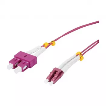 SYNERGY21 OM4 Duplex kabel światłowodowy krosowy LC-SC 1.5m 50/125µm LSZH aqua