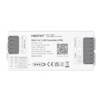 MIBOXER DL2 Synergy 21 LED DALI 3w1 kontroler (DT8) z MiLight/MiBoxer RF, 5-kanałowy RGB+CCT, 12-24V DC, maks. 15A