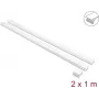 Delock Samoprzylepny Kanał Kablowy z Suwakiem 40 x 19 mm, Łącznik, 1 m, 2 szt., Biały