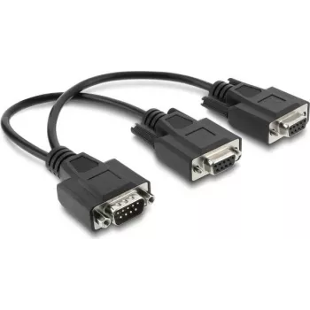 Delock Y-Splitter Cable D-Sub 9 Męski do 2 x Żeński z Śrubami 25 cm