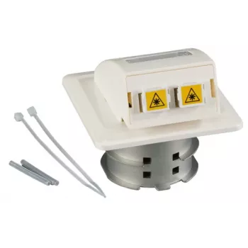 EFB Elektronik FTTH-OUTLET-LC-OM3 Wpuszczana ścienna puszka światłowodowa, 2x LC-Duplex OM3 Multimode, czysta biel
