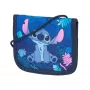 McNeill Disney Stitch Pouch na klatkę piersiową Niebieski - Portfel na szyję dla dzieci z zamkiem błyskawicznym i kieszeniami na rzepy