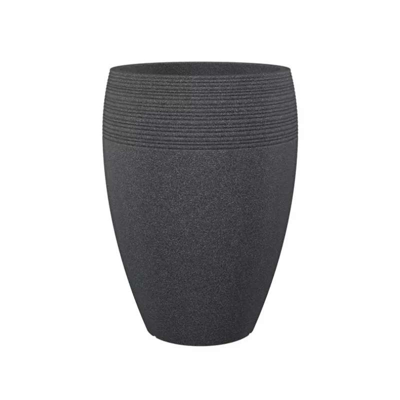Emsa Landhaus Doniczka 283/65 Czarny Granit D47 – 47 cm Okrągła donica, 38 L, odporna na UV i mróz, do wnętrz i na zewnątrz