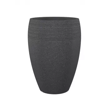 Emsa Landhaus Doniczka 283/65 Czarny Granit D47 – 47 cm Okrągła donica, 38 L, odporna na UV i mróz, do wnętrz i na zewnątrz
