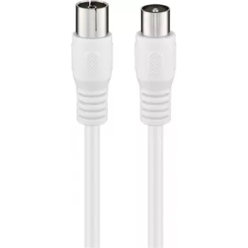 Wentronic Goobay Przewód antenowy koncentryczny, ekranowanie klasy A+ >85 dB, podwójnie ekranowany, 75 omów, 1,5 m, biały, wtyk koncentryczny do gniazda koncentrycznego