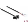 Delock 5 mm Widełkowa Bariera Świetlna Typ K z 4 Otwartymi Końcówkami Kabla, NPN, Przełączana Jasno/Ciemno, 2 m