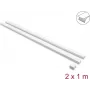 Delock Samoprzylepny Kanał kablowy z przesuwną pokrywą 30 x 14 mm z łącznikiem - 1 m, 2 szt., biały