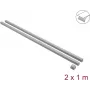 Delock Samoprzylepny Kanał Kablowy z Suwakiem 24 x 14 mm, 1 m, 2 szt., Szary, z Łącznikiem