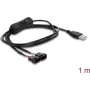 Delock USB Type-A męski do 2 x 4-pin złącza wentylatora z włącznikiem/wyłącznikiem, 1 m, czarny