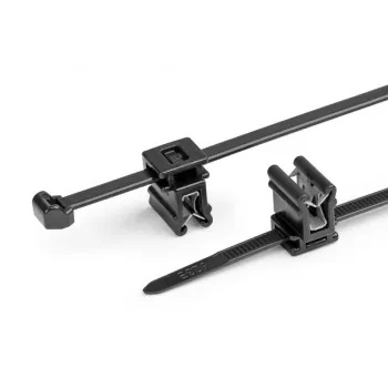 HellermannTyton T50ROSEC4A-PA66W-BK Opaska kablowa z klipsem montażowym typu jodełka, 200mm x 4.6mm, czarna, 100 szt.