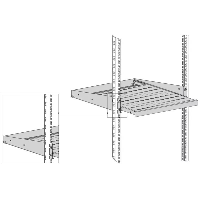 EFB Elektronik 19 inch 2U Wysuwana Półka, 355 mm Głębokości, Montaż z Przodu, 20 kg, Jasnoszary RAL 7035