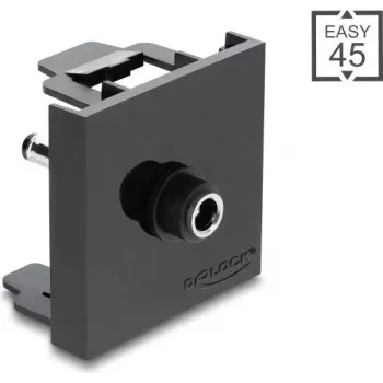 Delock Easy 45 Moduł DC 5.5 x 2.1 mm żeński na DC 5.5 x 2.5 mm męski Adapter Czarny