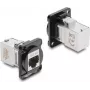 Moduł Delock D-Type RJ45 żeńskie-żeńskie 90° kątowy Cat.6A czarny/srebrny