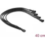 Delock Rozdzielacz kabla wentylatora 1 x 4-pin PWM gniazdo na wtyk + 3 x 4-pin wtyki (3 piny zajęte) z oplotem 40 cm czarny