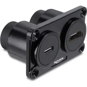 Delock Dual Panel Mount USB-C 10 Gbps PD 100 W + HDMI 4K żeński na męski adapter
