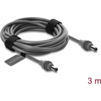 Delock 91824 DC 5,5 x 2,1 mm na DC 5,5 x 2,1 mm Przewód zasilający do Starlink Mini, 3 m, szary