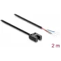 Delock Fotoelektryczny czujnik widełkowy 5 mm, typ U, z 4 otwartymi końcówkami kabla, PNP, przełączany tryb światło/ciemność, 2 m