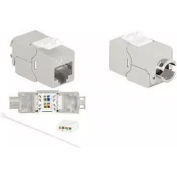 LogiLink NK4067 Keystone Jack Cat.8.1, STP, beznarzędziowy, gniazdo RJ45, 40G, 2000 MHz, Klasa I, odlew cynkowy, 1 szt.
