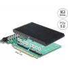 Delock PCI Express 5.0 x16 Card do 4 x wewnętrznych NVMe M.2 Key M z radiatorem - Bifurkacja