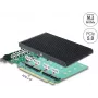 Delock PCI Express 5.0 x16 Card do 4 x wewnętrznych NVMe M.2 Key M z radiatorem - Bifurkacja