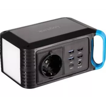 LogiLink Przenośna stacja zasilania 80W, 256Wh LiFePO4 z 60W USB-C PD, czysty sinus AC