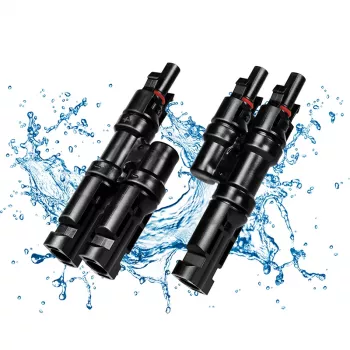 LogiLink Solar Y-Connector Zestaw, 2 szt., kompatybilny z MC4, męski i żeński, PVC, czarny