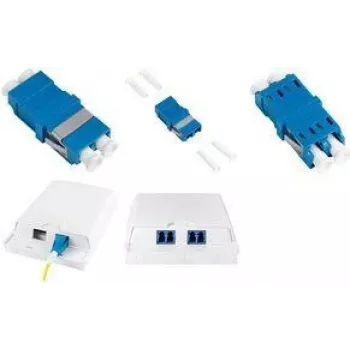 LogiLink FA03LC7 Adapter światłowodowy LC Duplex, 12 szt., bez kołnierza, niebieski