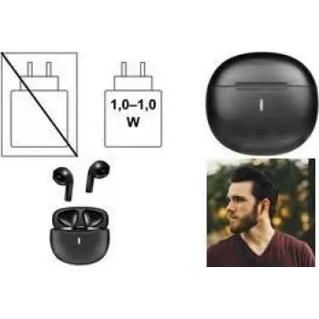 LogiLink Bluetooth TWS słuchawki douszne, IPX4 wodoodporne, sterowanie dotykowe, etui ładujące USB-C, czarne