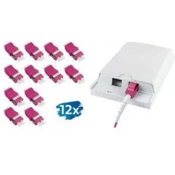 LogiLink LC Duplex OM4 Bezkołnierzowy Zestaw Sprzęgieł Światłowodowych, Fioletowy, 2x LC Duplex, Wycięcie SC-Simplex
