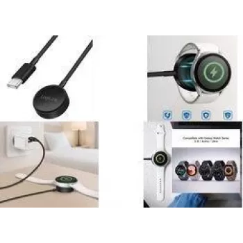 LogiLink PA0381 Bezprzewodowy kabel ładujący z indukcją do Samsung Galaxy Watch, czarny, 1 m