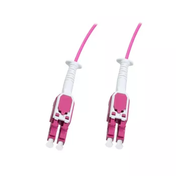 LogiLink Uniboot Push-Pull LC-LC OM4 Światłowód wielomodowy kabel krosowy, 1,0 m, LSZH, wrzosowy fiolet