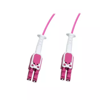 LogiLink Uniboot Push-Pull LC-LC OM4 Światłowód wielomodowy kabel krosowy, 1,0 m, LSZH, wrzosowy fiolet