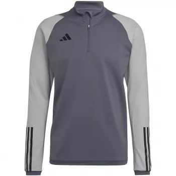 adidas Tiro 23 Competition Training Top męski Team Grey Four Slim Fit Quarter-Zip Long Sleeve AEROREADY Recycled Polyester HU1316