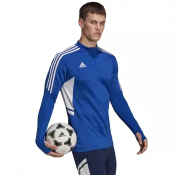 adidas Condivo 22 Treningowa bluza męska z zamkiem 1/2 Blue-White HA6271