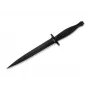 HT INSTRUMENTS H&T Commando Sztylet Nóż 02HY002 - 420 Stal nierdzewna Głownia stała, Czarny powlekany, Skórzana pochwa