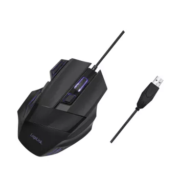 LogiLink Ergonomiczna Mysz Optyczna 7 Przycisków USB Przewodowa Pionowa Praworęczna Czarna