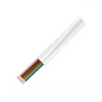 LogiLink CM06W Płaski kabel telefoniczny, 6-żyłowy CCA, 6x 0,12 mm, biały, 100 m na szpuli