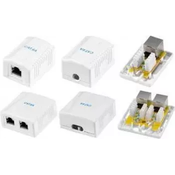 LogiLink NP0097 Cat.6A puszka natynkowa, 2x RJ45, ekranowana, biała