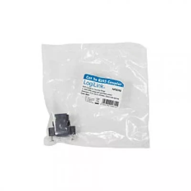 LOGILINK NP0098 Łącznik RJ45 z kołnierzem montażowym, 2x gniazdo RJ45, Cat.5e UTP, czarny