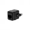 LOGILINK NP0098 Łącznik RJ45 z kołnierzem montażowym, 2x gniazdo RJ45, Cat.5e UTP, czarny