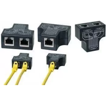 LogiLink RJ45 Port Doubler, T-Adapter, 1x RJ45 żeńskie na 2x RJ45 żeńskie, 10/100 BaseT, czarny (MP0137)
