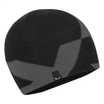 Czapka wełniana Salewa Pure Reversible Wool Beanie, Black Out, unisex