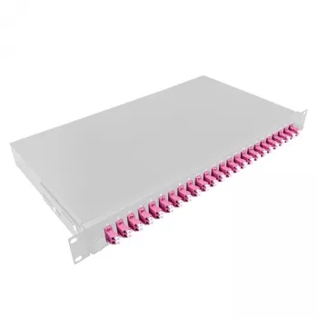 LogiLink F24LC4G 24-portowy panel krosowy LC Duplex, 1U 19 inch do szafy RACK, stal szara
