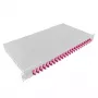 LogiLink F24LC4G 24-portowy panel krosowy LC Duplex, 1U 19 inch do szafy RACK, stal szara