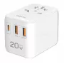 LogiLink PA0356 USB-A/C ładowarka podróżna 20W GaN 3-portowa biała